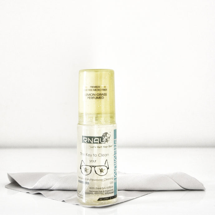 Optics Cleaner Gel Kit for your spectacles Lemon Grass Perfumed (200 ML) - Rnaux
