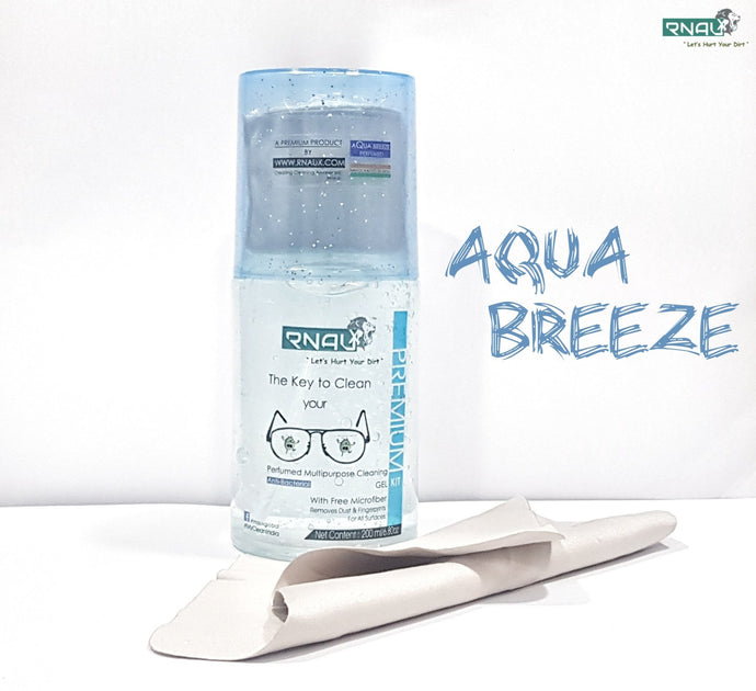Optics Cleaner Gel Kit for your spectacles Aqua Breeze Perfumed (200 ML) - Rnaux