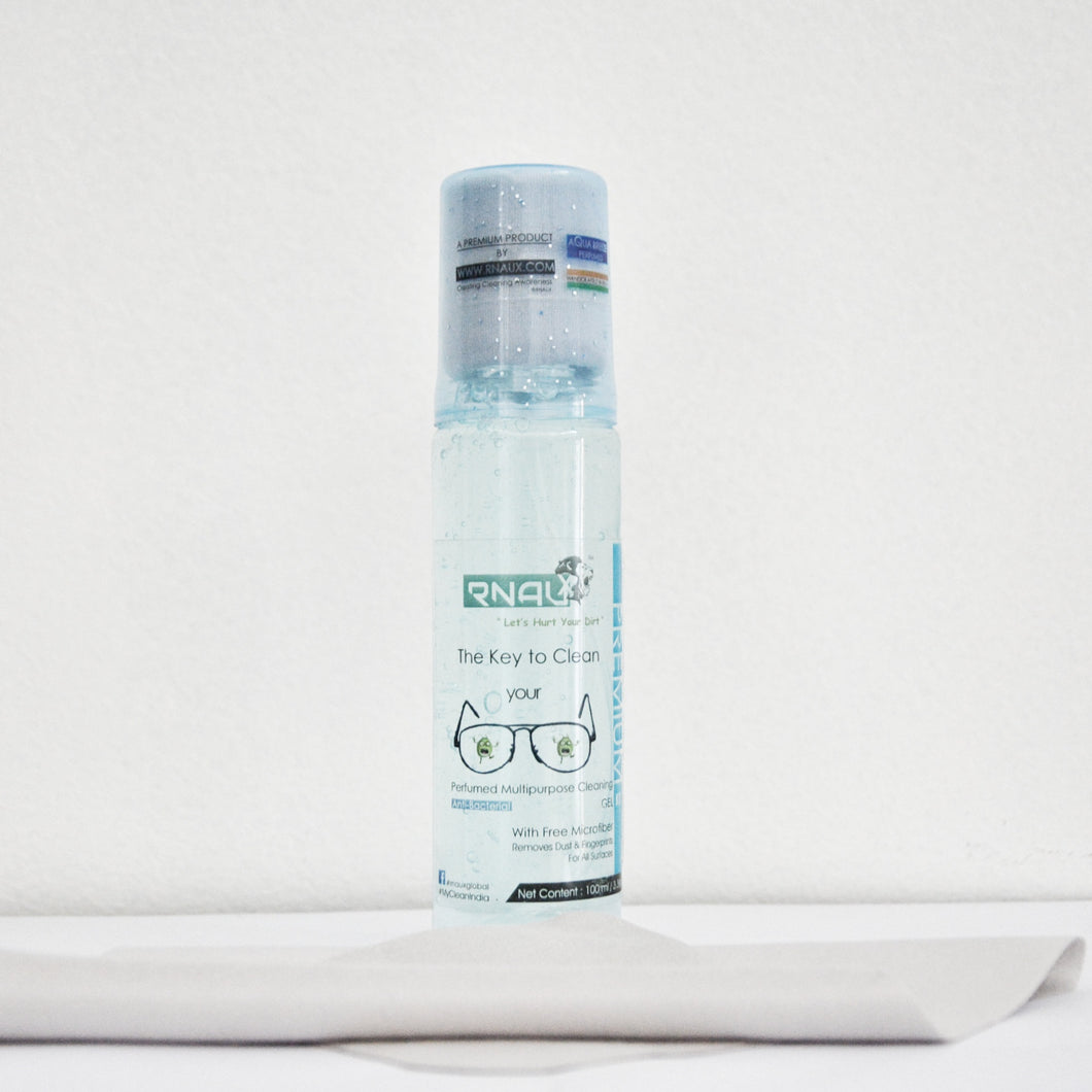 Optics Cleaner Gel Kit for your spectacles Aqua Breeze Perfumed (100 ML) - Rnaux